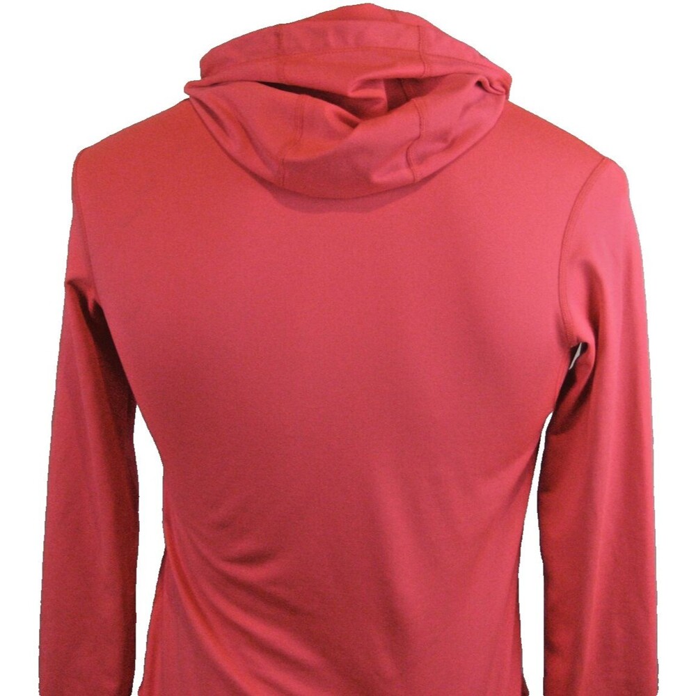 Womens Nike Pro Pink Hi Neck Hoodie Sweatshirt w Thumbhole Sleeves sz L - Picture 3 of 4